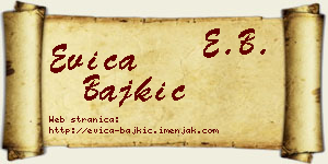 Evica Bajkić vizit kartica